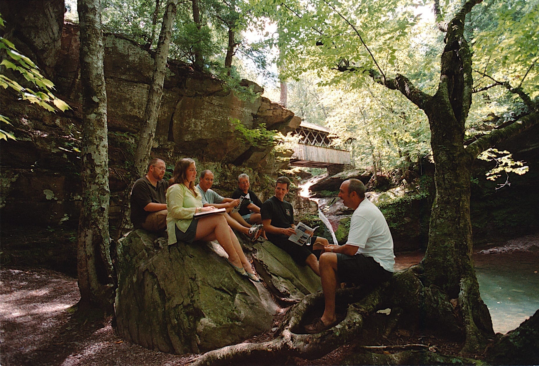 Group sitting near Artists Falls.