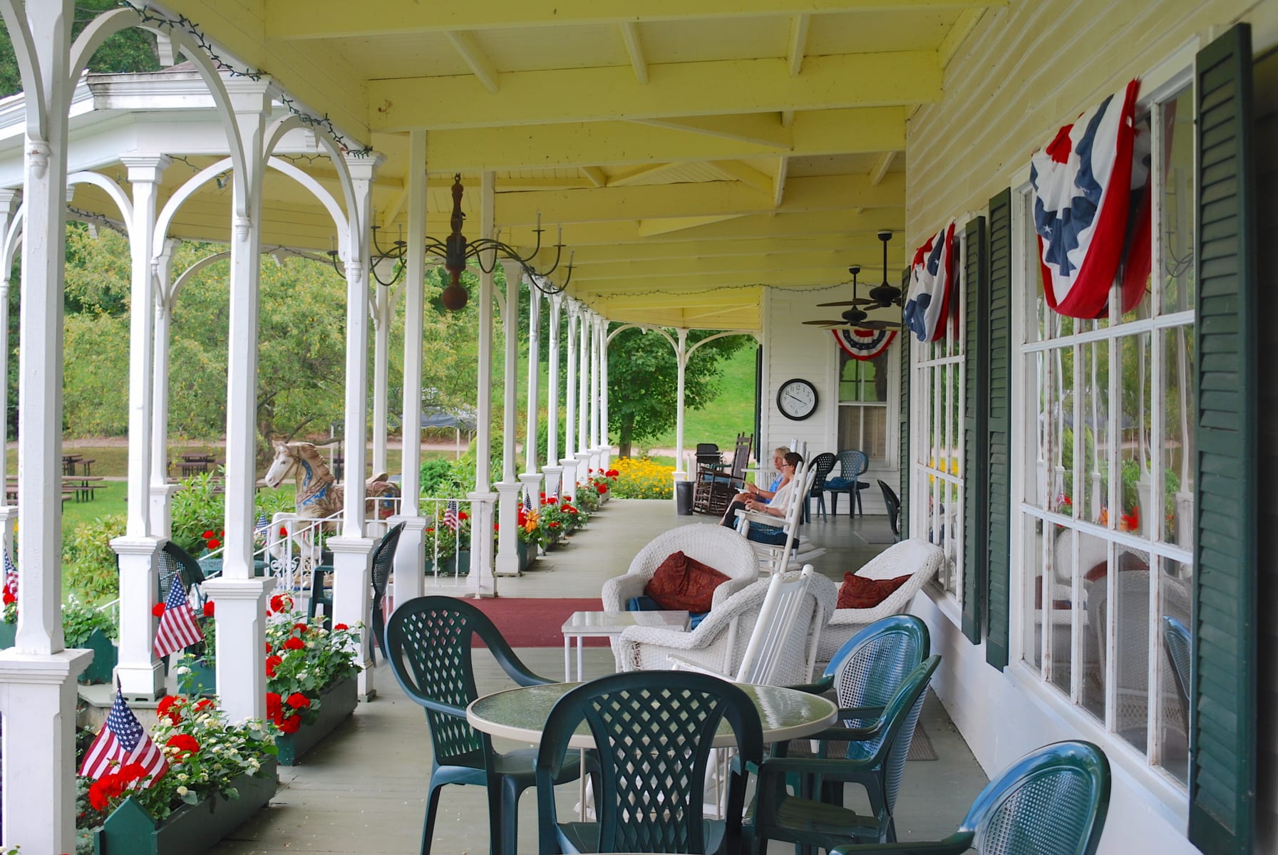 Outdoor front porch during summer