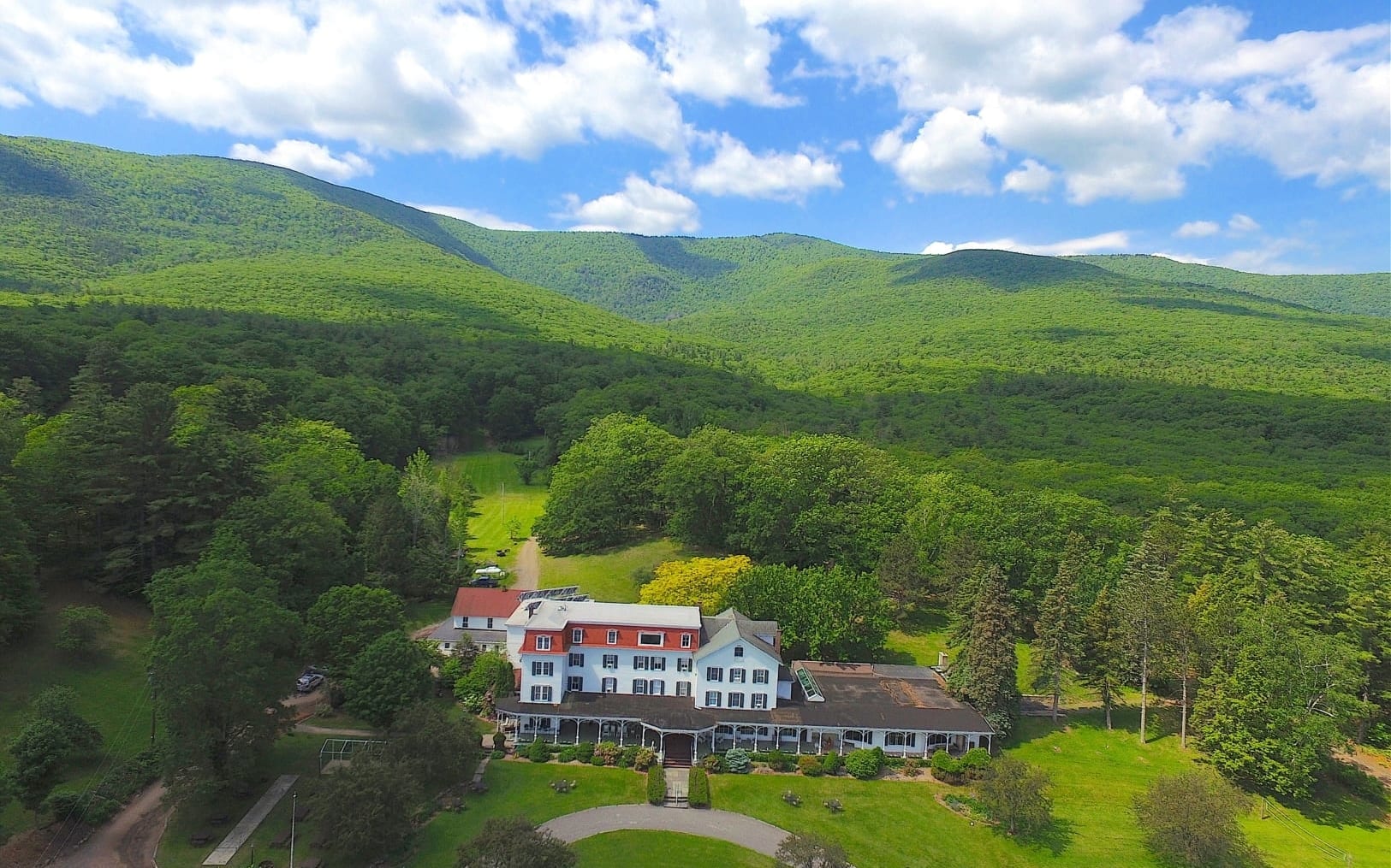 Aerial view of Winter Clove Inn.