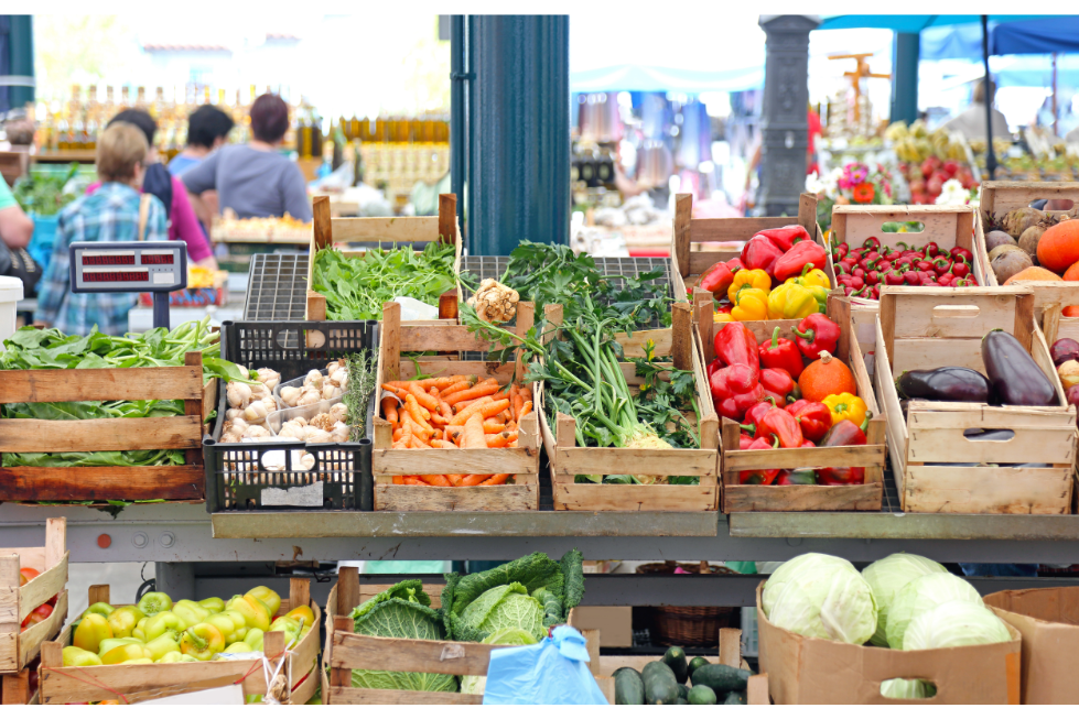 farmers market, fresh produce